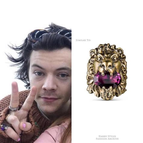 gucci gold lion ring|harry styles gucci lion ring.